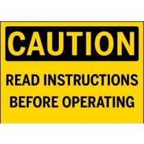 Caution - Read Instructions Before Operating