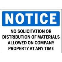 Notice - No Solicitation or Distribution of Materials Allowed