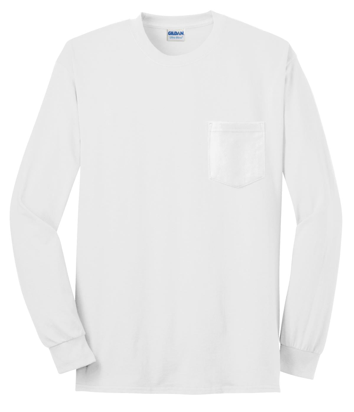 Gildan Ultra Cotton 100% US Cotton Long Sleeve T-Shirt with Pocket 2410