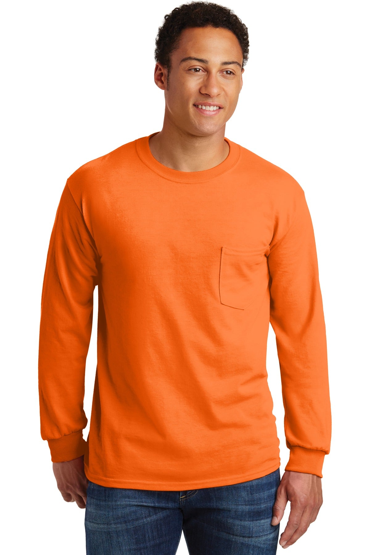 Gildan Ultra Cotton 100% US Cotton Long Sleeve T-Shirt with Pocket 2410