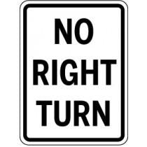 No right turn traffic sign on a white background