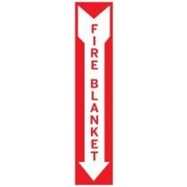 Fire blanket vertical safety sign, 18 by 4 inches