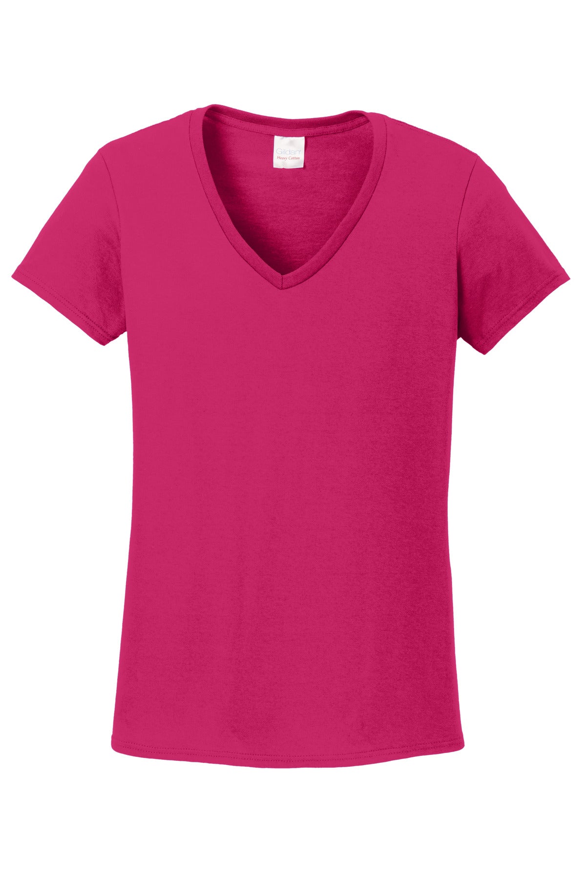 Gildan Women's Heavy Cotton 100% Cotton V-Neck T-Shirt 5V00L