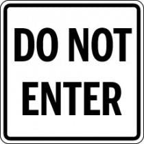 Do Not Enter traffic sign with black text on a white background