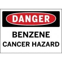 Danger sign warning about benzene cancer hazard