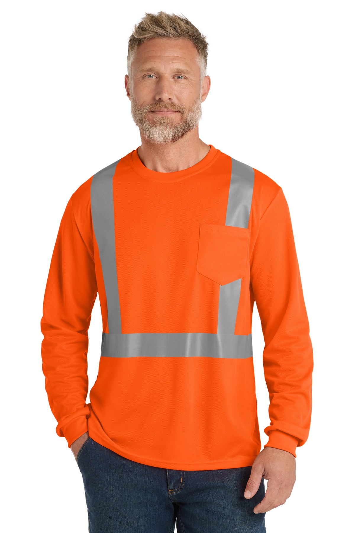 CornerStone ANSI 107 Class 2 Mesh Long Sleeve Tee CS201