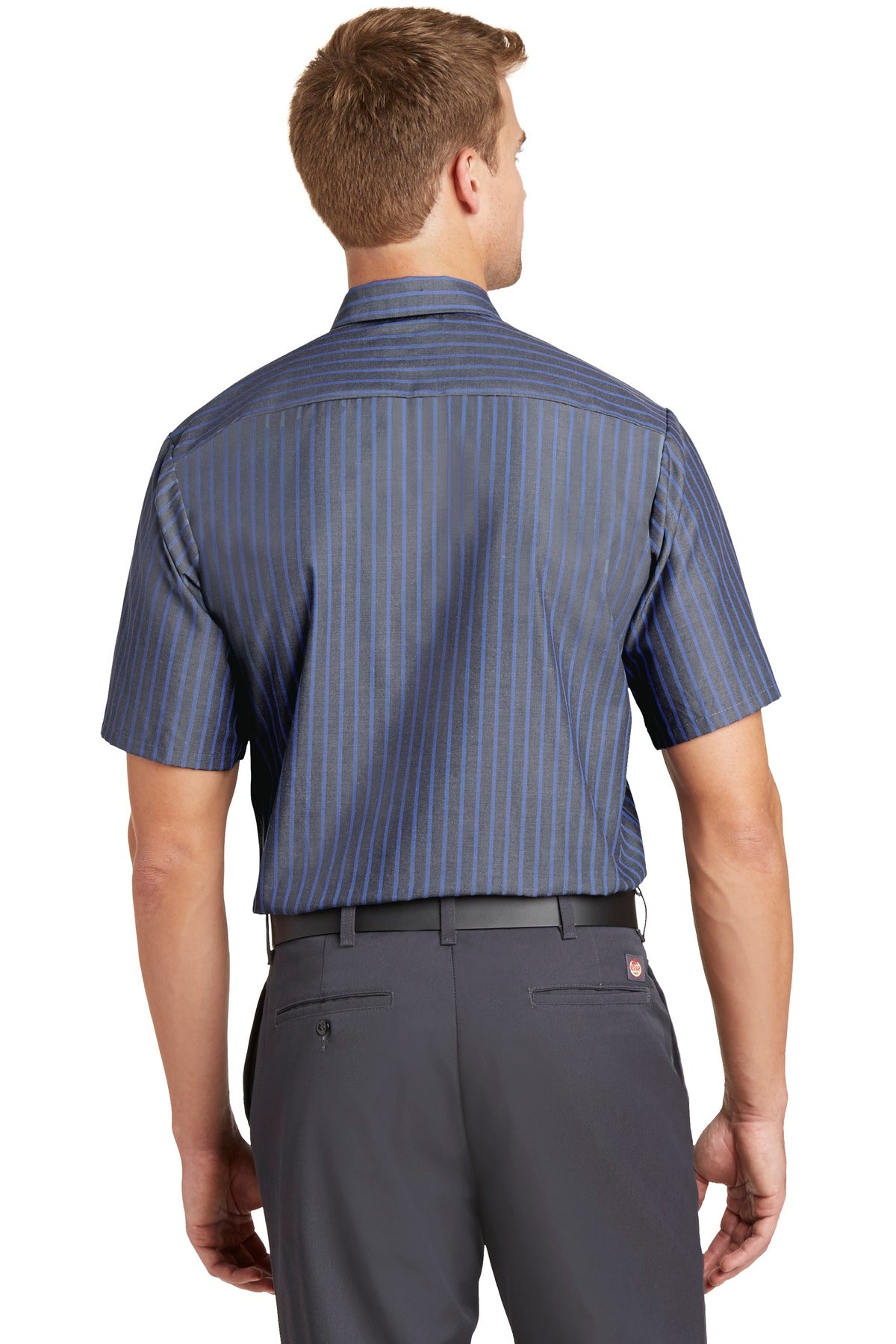 Red Kap Short Sleeve Striped Industrial Work Shirt CS20