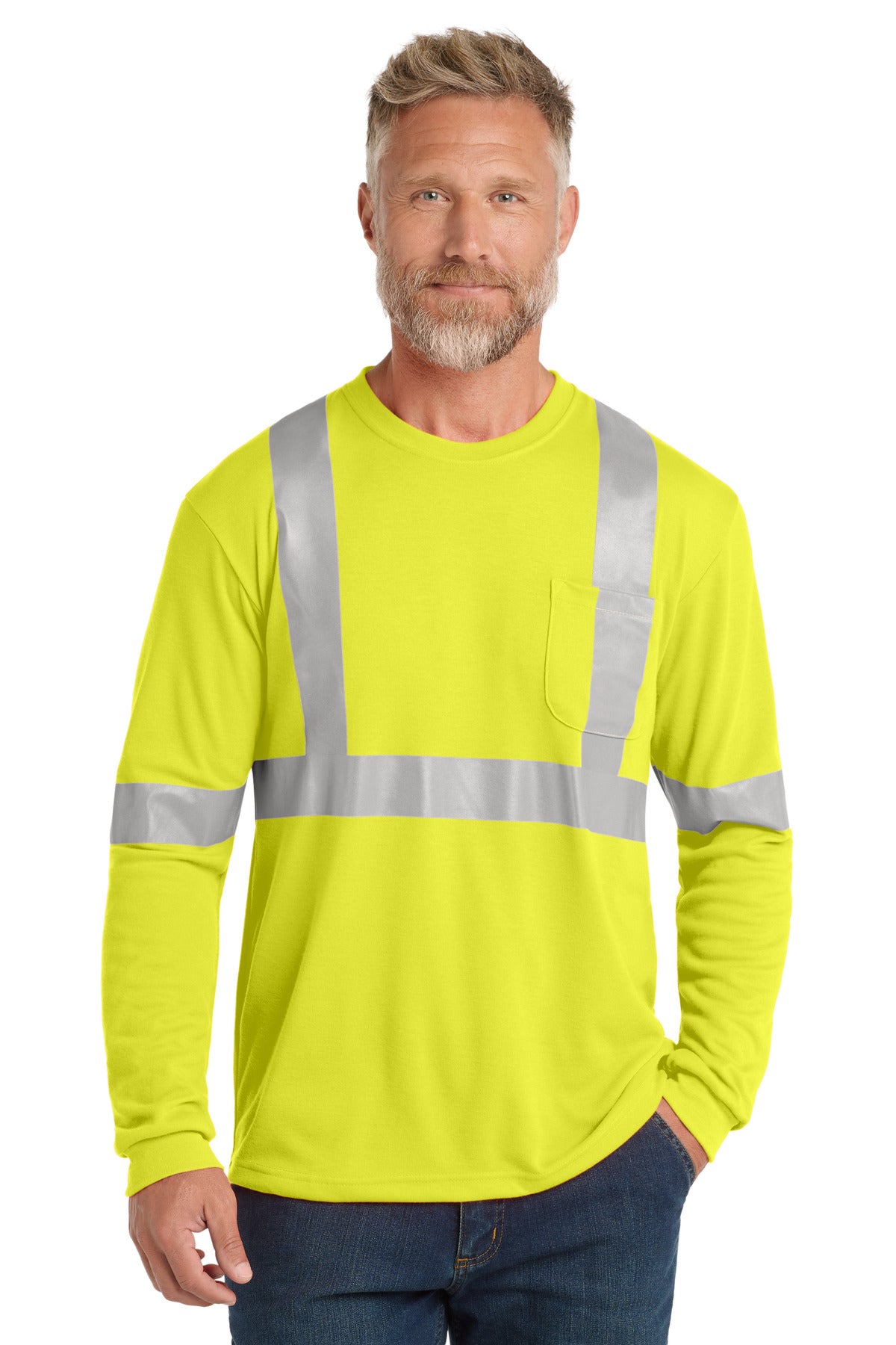 CornerStone ANSI 107 Class 2 Long Sleeve Safety T-Shirt CS401LS