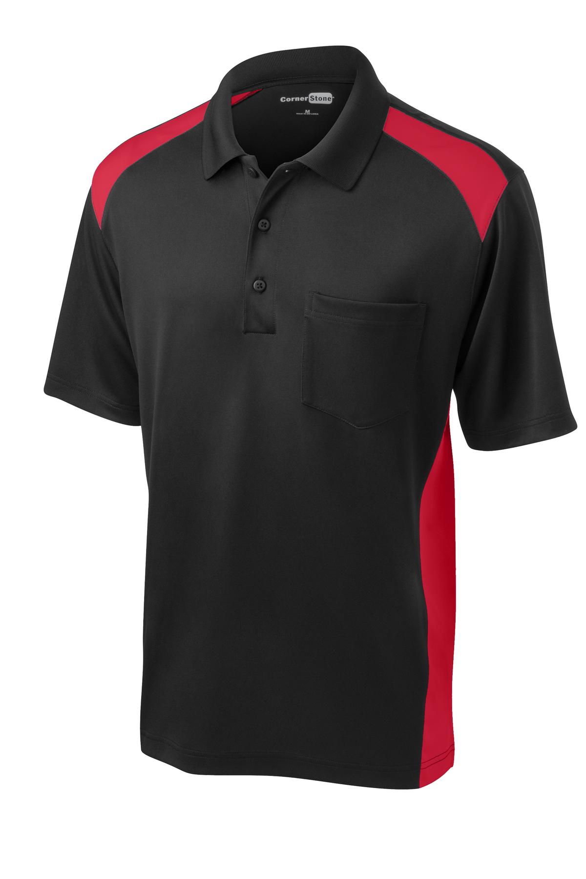CornerStone Select Snag-Proof Two Way Colorblock Pocket Polo CS416