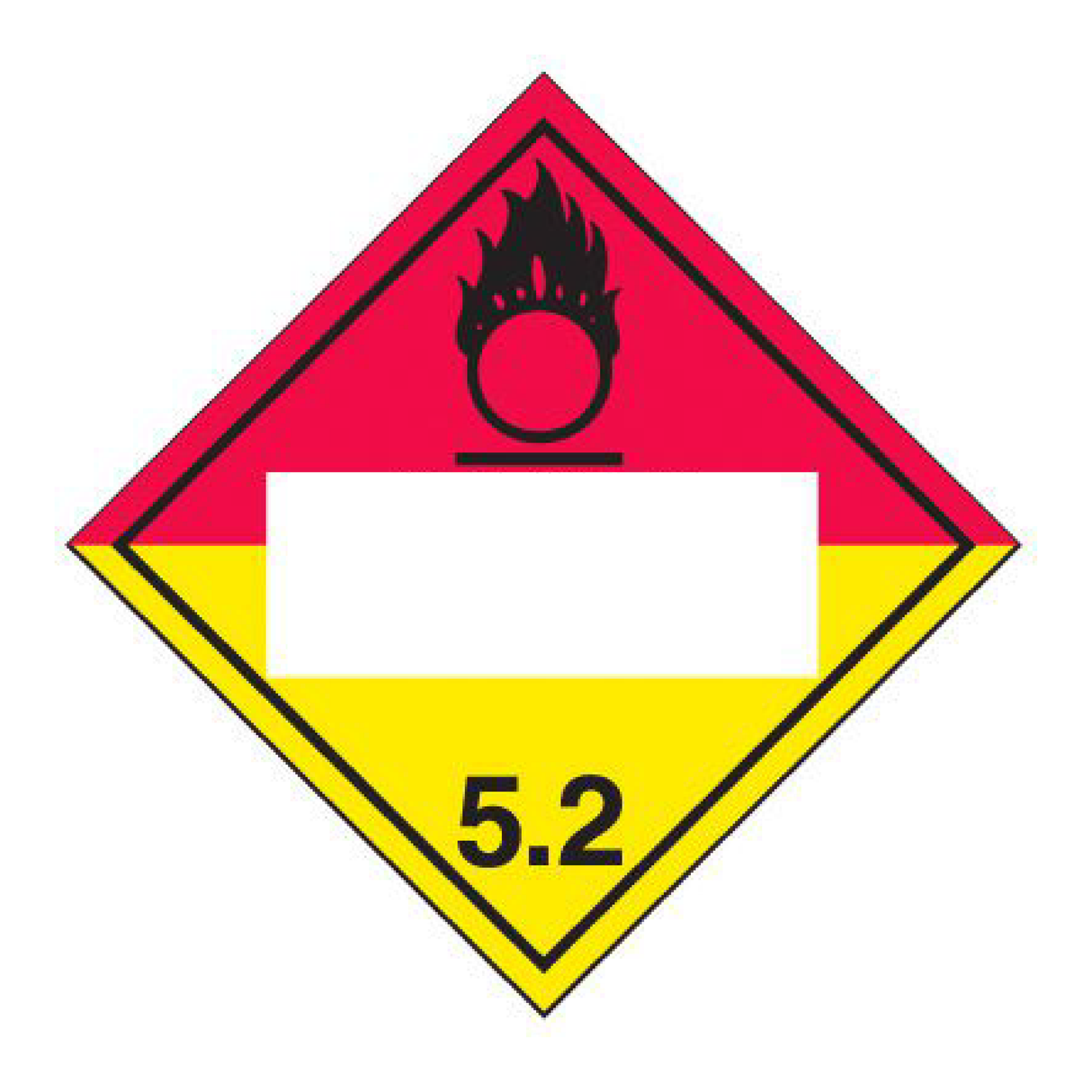 Custom D.O.T. Placard - Class 5.2 Oxidizer