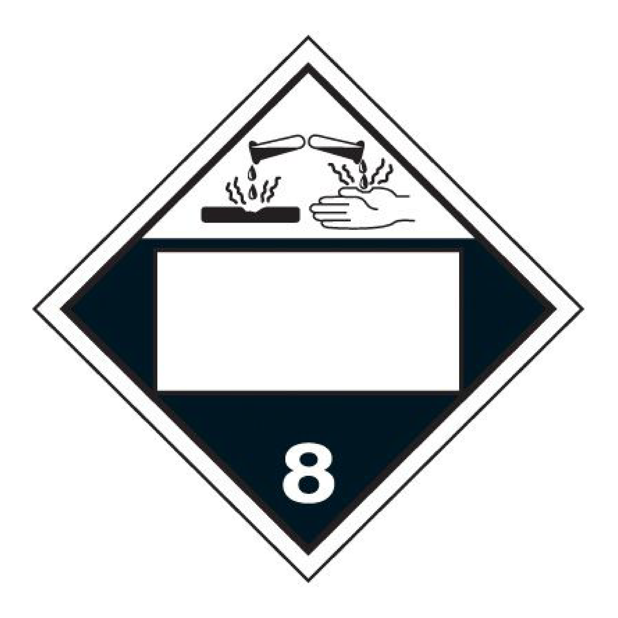 Custom D.O.T. Placard - Class 8 Corrosive