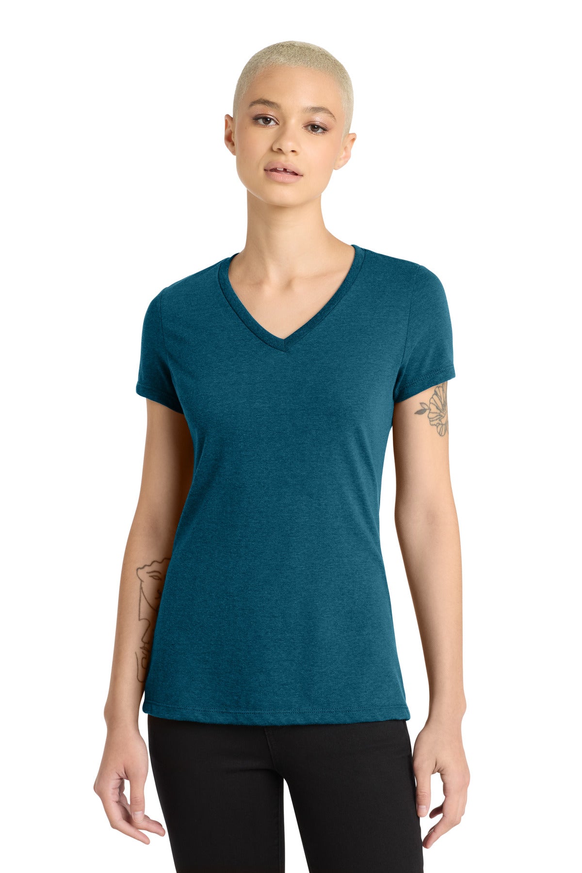 District Women's Perfect Blend CVC V-Neck Tee DM1190L