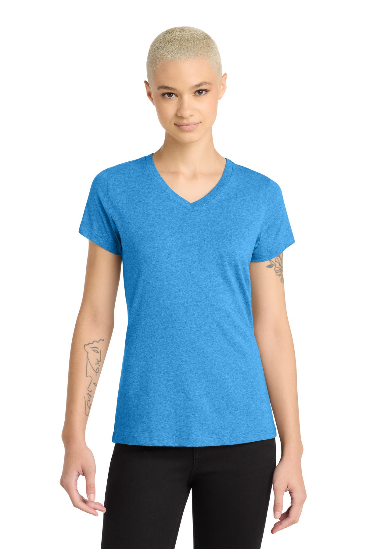 District Women's Perfect Blend CVC V-Neck Tee DM1190L
