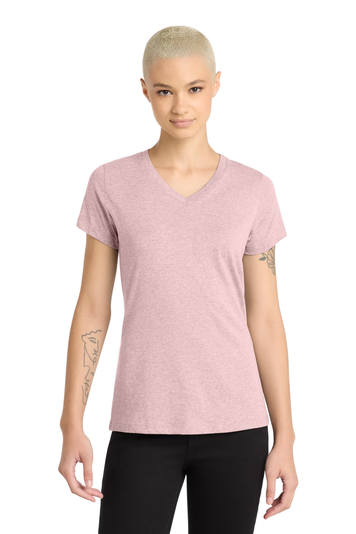 District Women's Perfect Blend CVC V-Neck Tee DM1190L