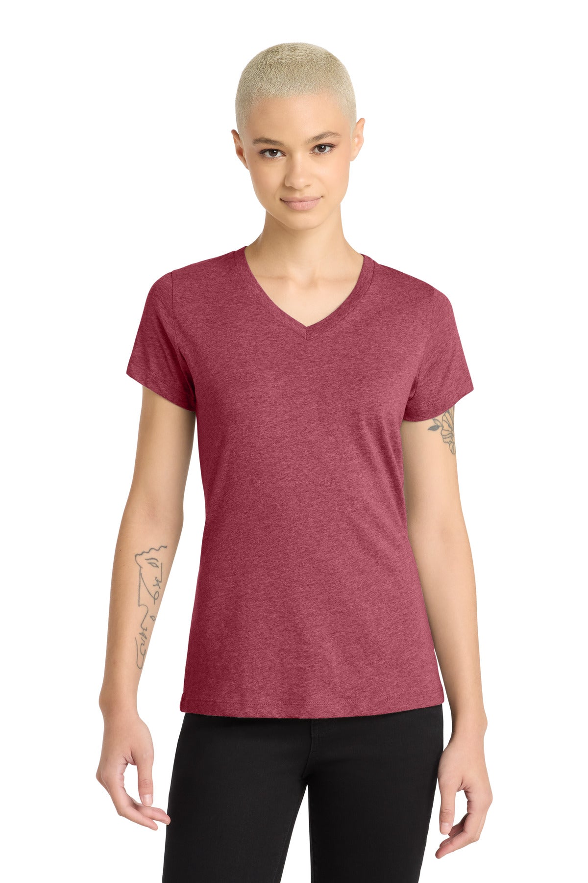 District Women's Perfect Blend CVC V-Neck Tee DM1190L