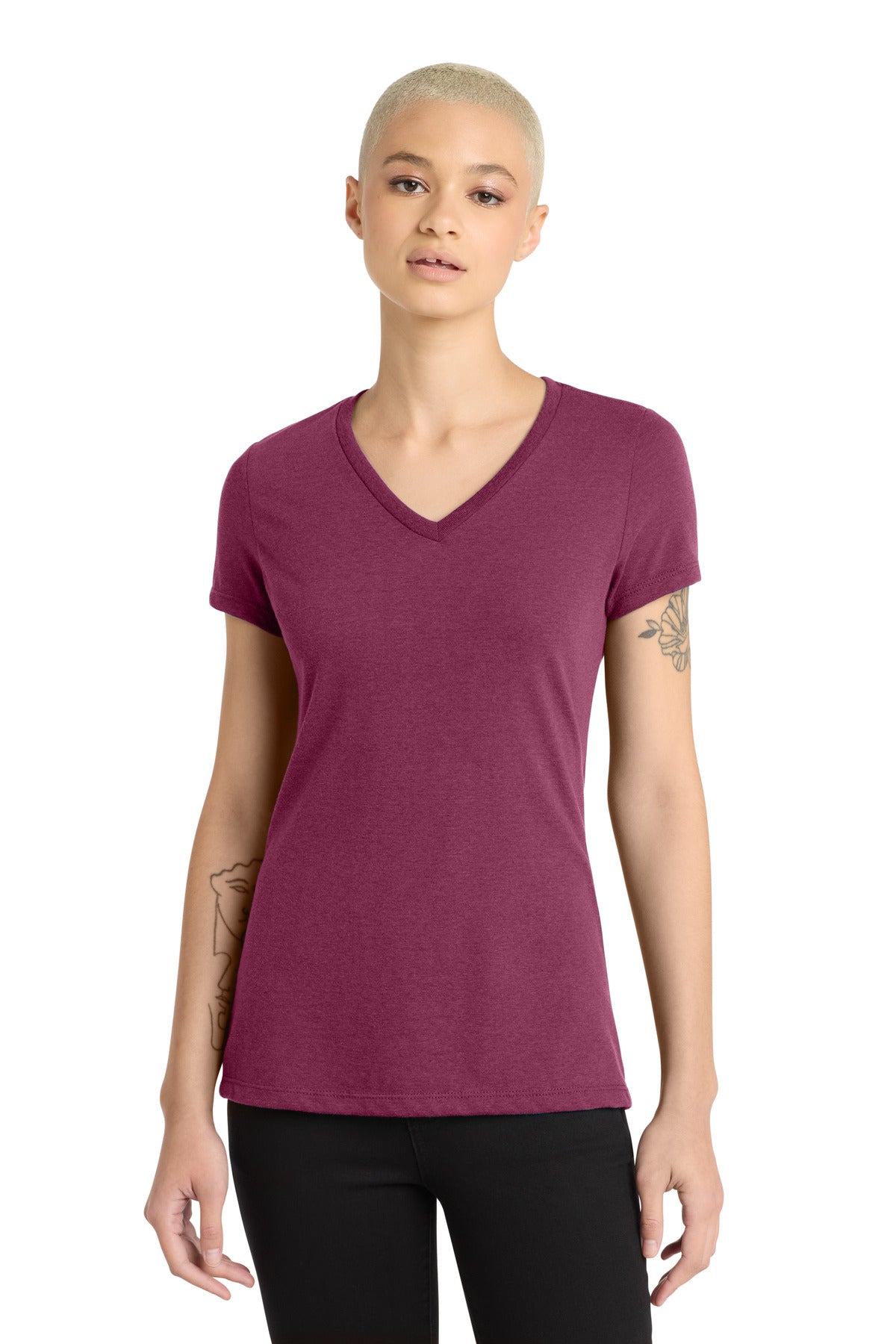 District Women's Perfect Blend CVC V-Neck Tee DM1190L