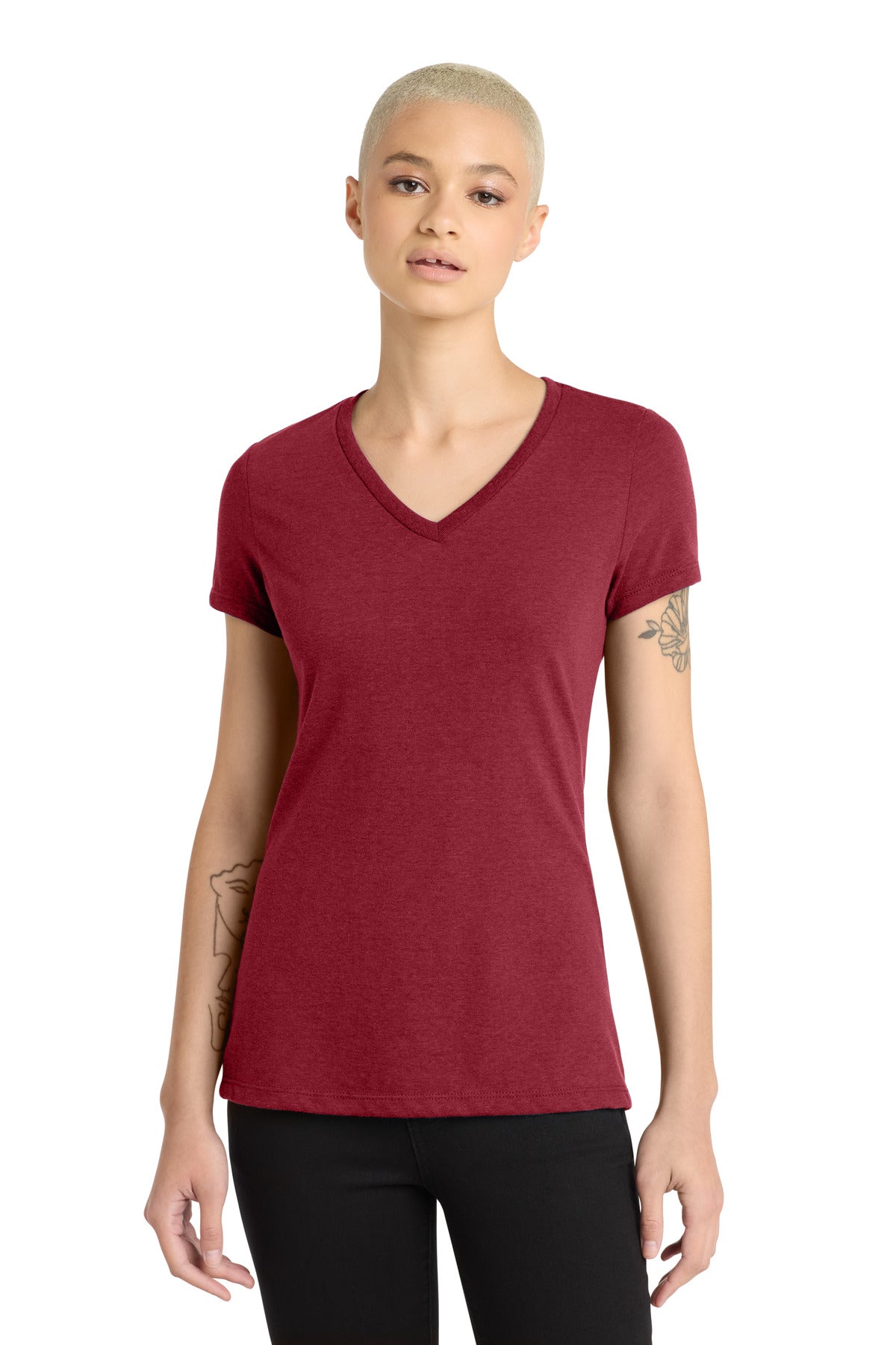 District Women's Perfect Blend CVC V-Neck Tee DM1190L