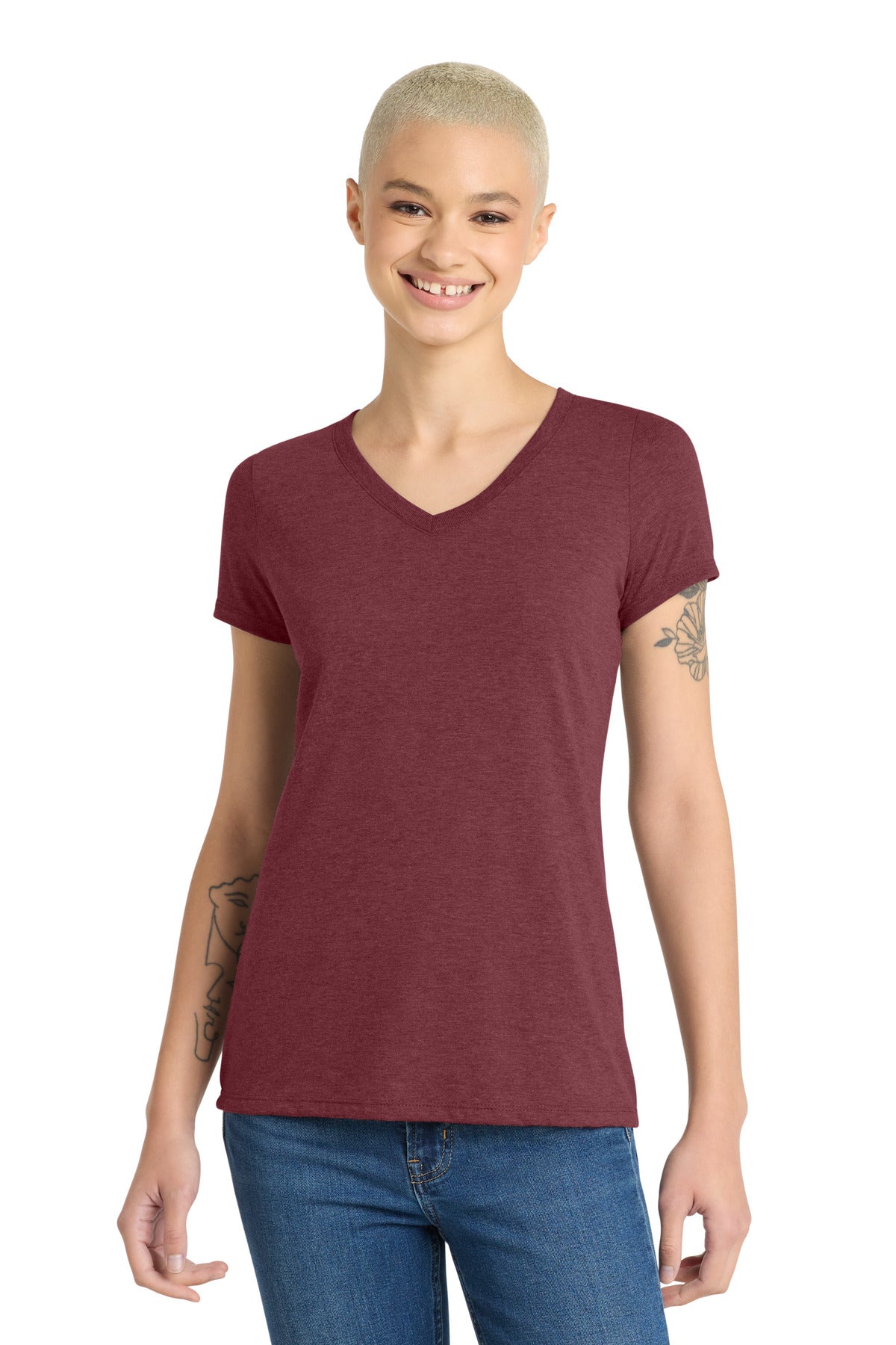 District Women's Perfect Tri V-Neck Tee DM1350L