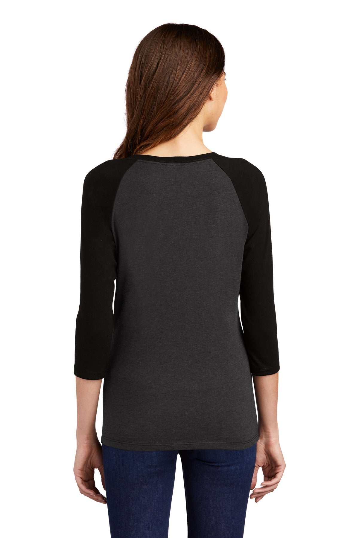 District Women's Perfect Tri 3/4-Sleeve Raglan DM136L