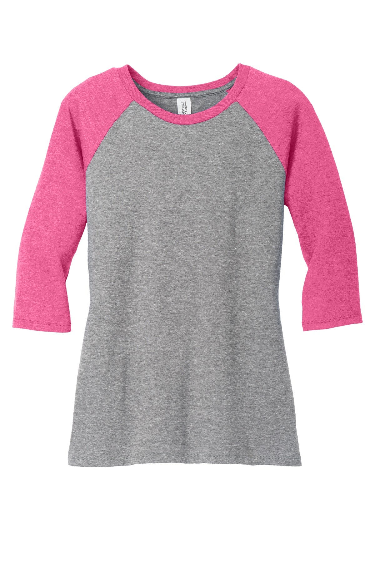 District Women's Perfect Tri 3/4-Sleeve Raglan DM136L