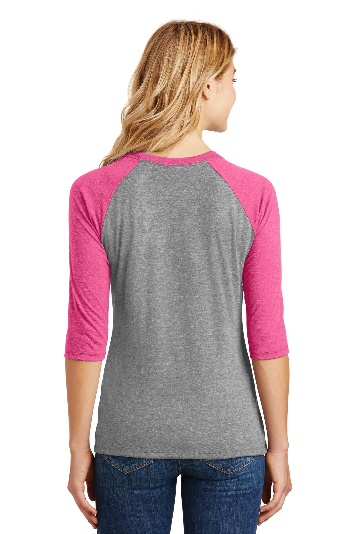 District Women's Perfect Tri 3/4-Sleeve Raglan DM136L
