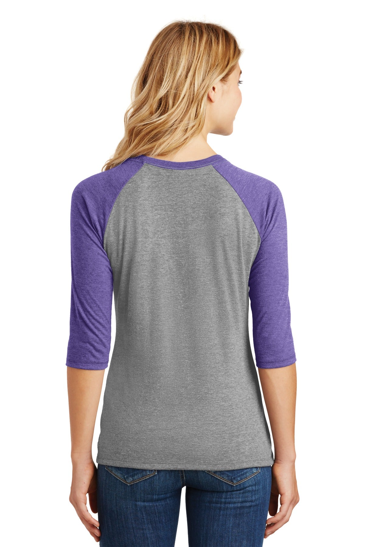 District Women's Perfect Tri 3/4-Sleeve Raglan DM136L
