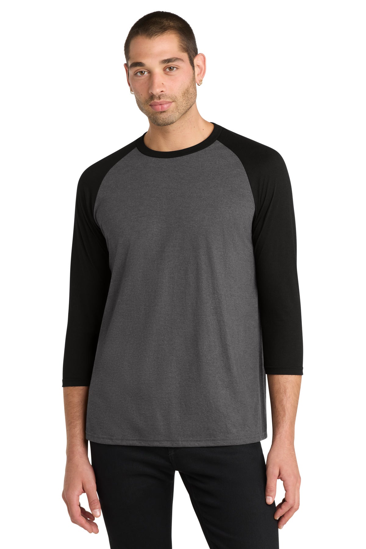 District Perfect Tri 3/4-Sleeve Raglan. DM136