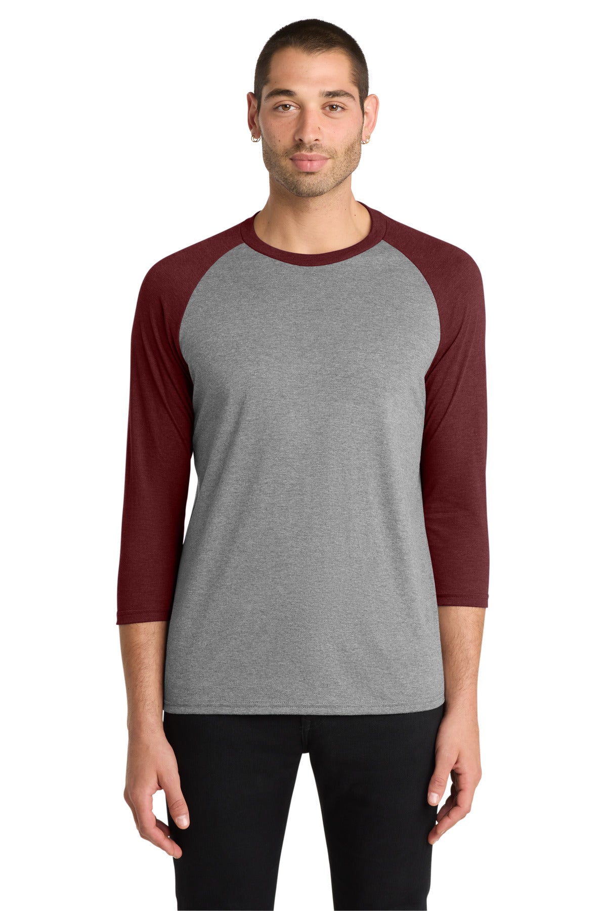 District Perfect Tri 3/4-Sleeve Raglan. DM136
