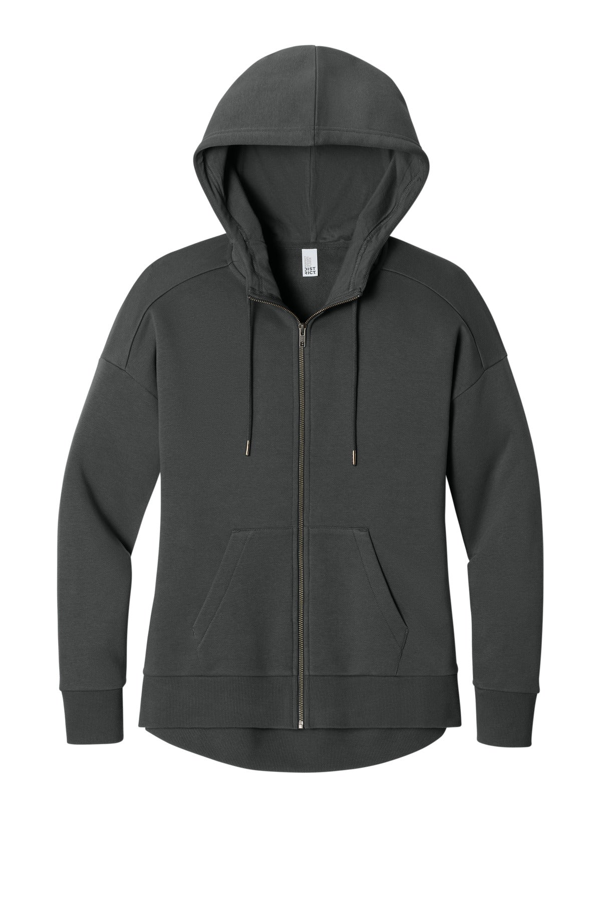 District Women's Perfect Weight Fleece Drop Shoulder Full-Zip Hoodie DT1104