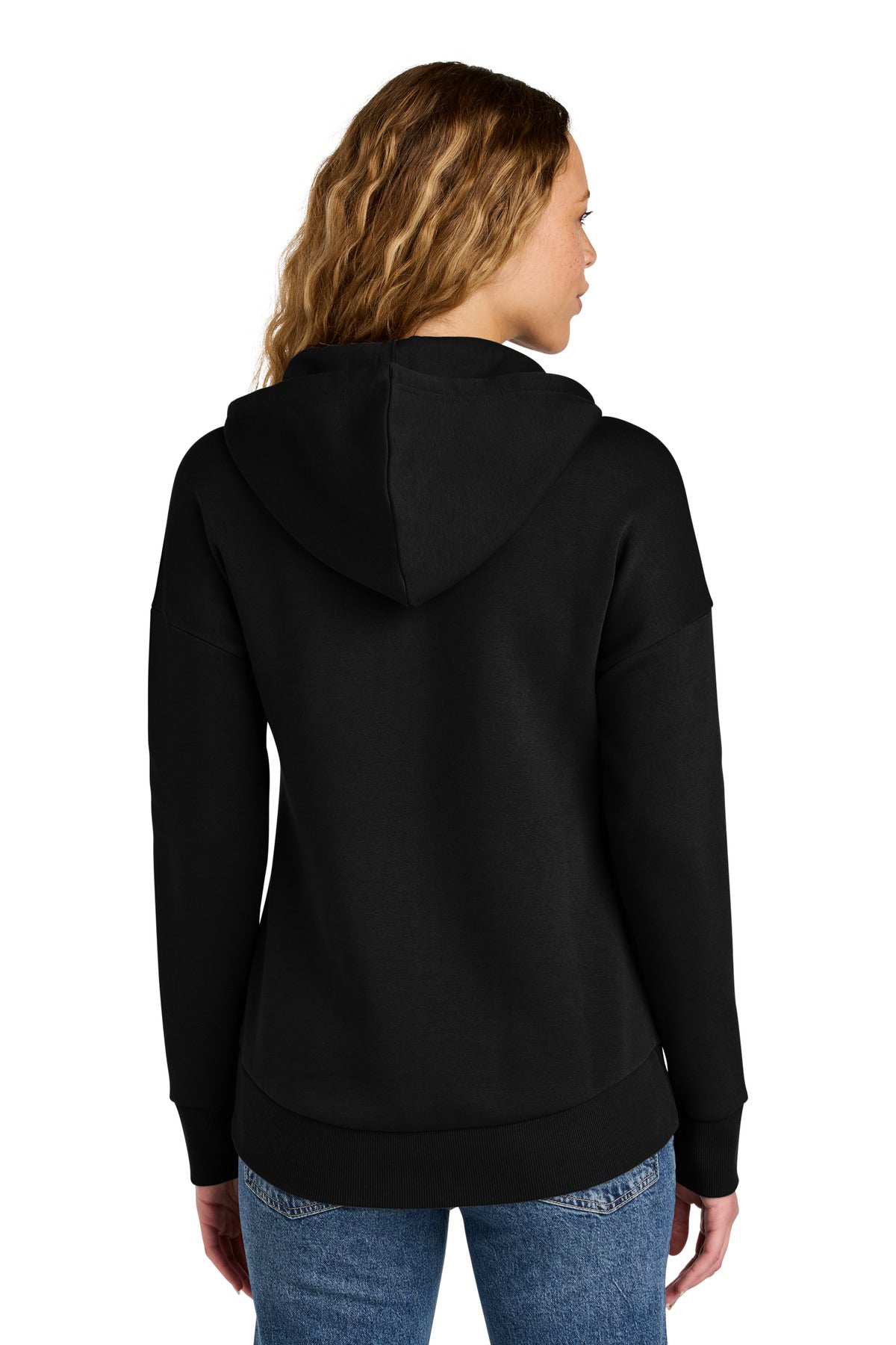 District Women's Perfect Weight Fleece Drop Shoulder Full-Zip Hoodie DT1104