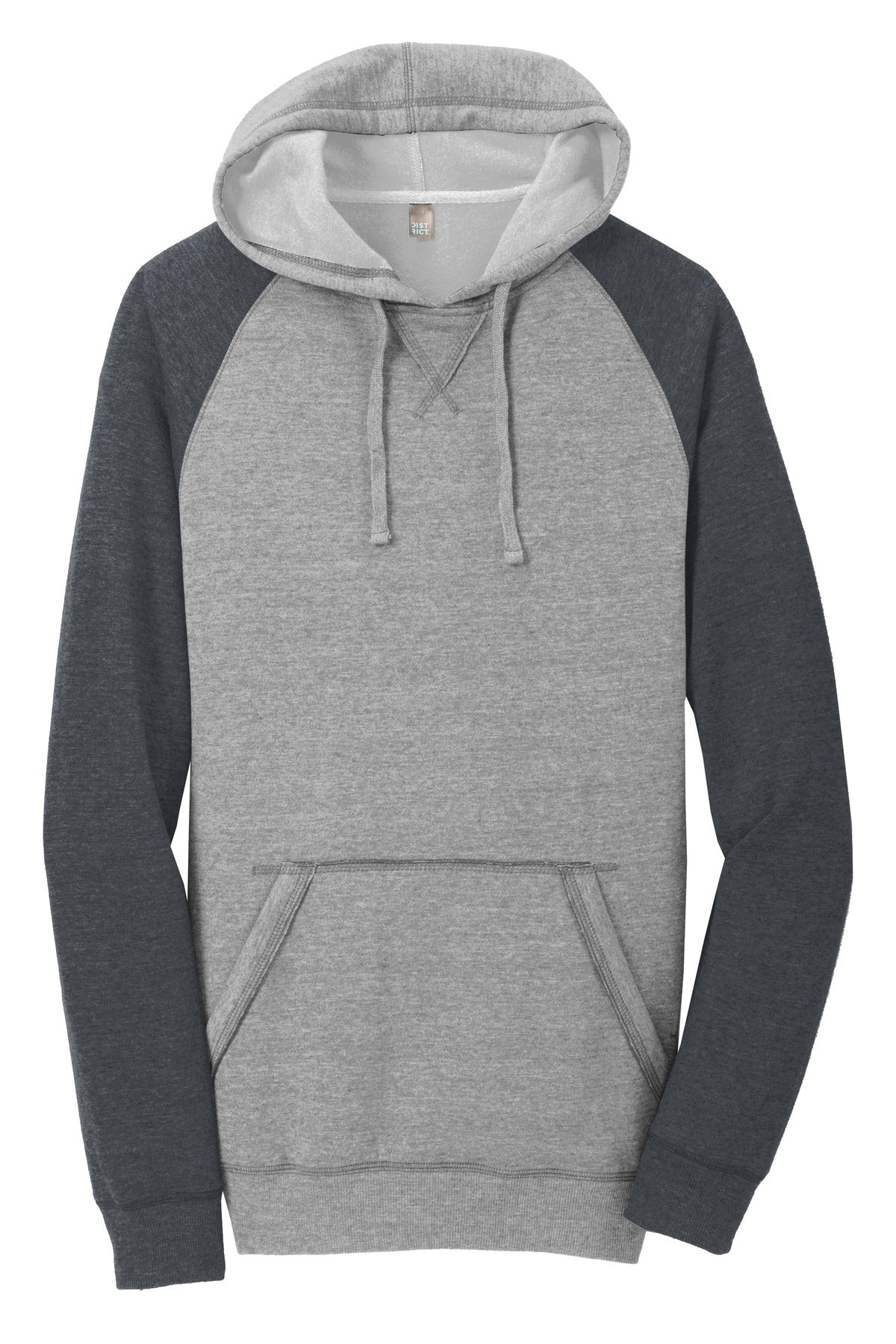 District Young Mens Lightweight Fleece Raglan Hoodie DT196