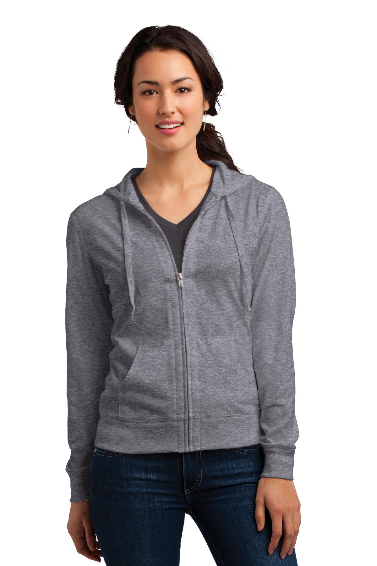 District Women's Fitted Jersey Full-Zip Hoodie DT2100