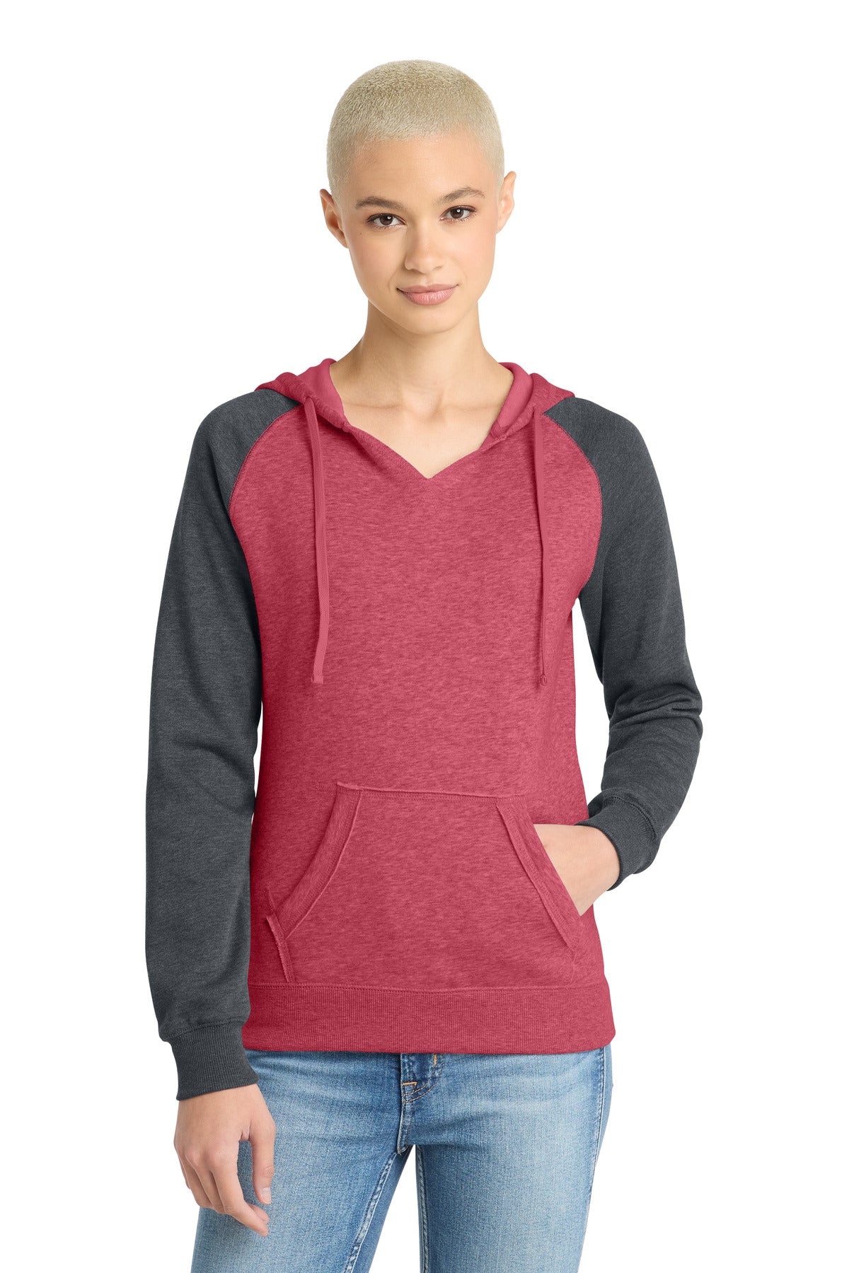 District Women's Lightweight Fleece Raglan Hoodie DT296