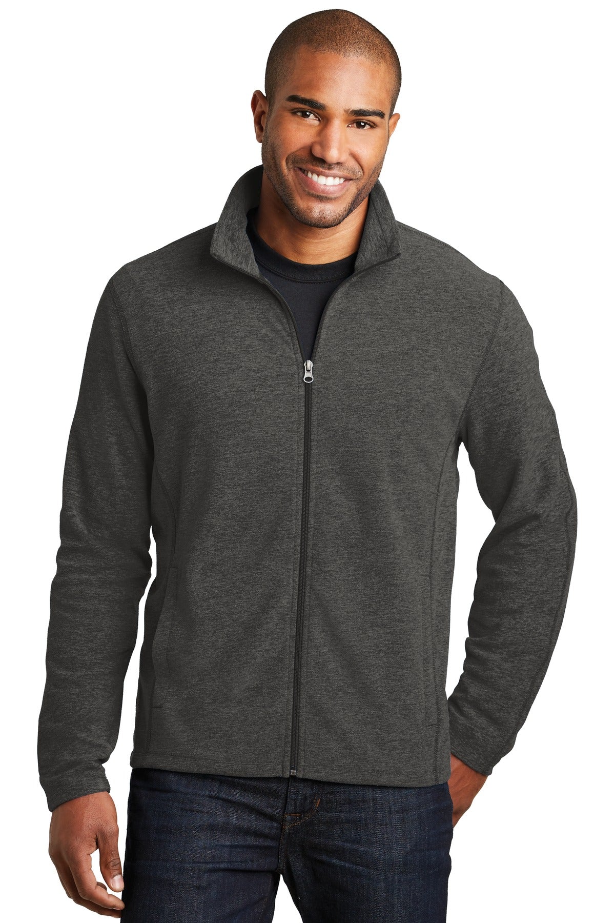 Port Authority Heather Microfleece Full-Zip Jacket F235