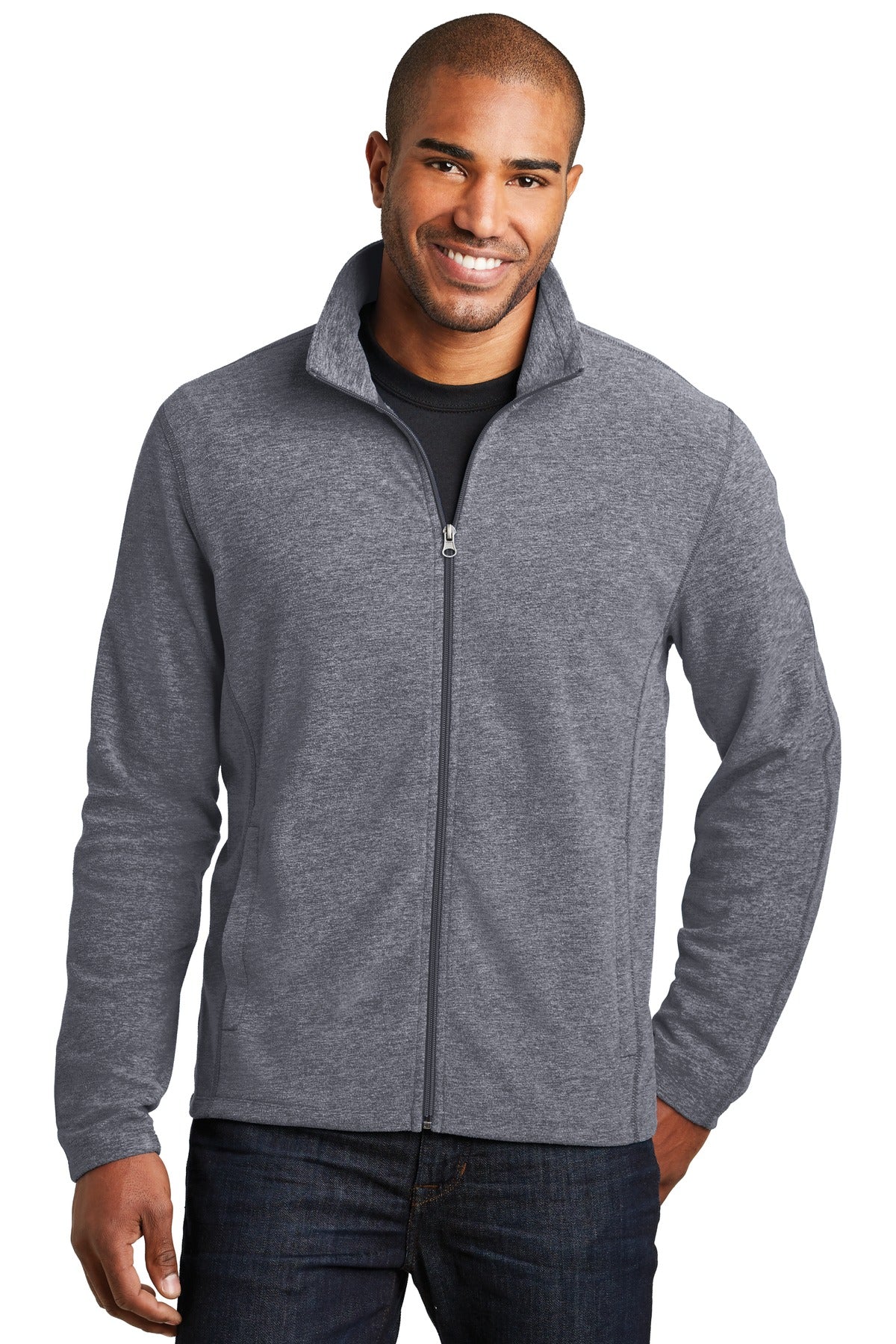 Port Authority Heather Microfleece Full-Zip Jacket F235