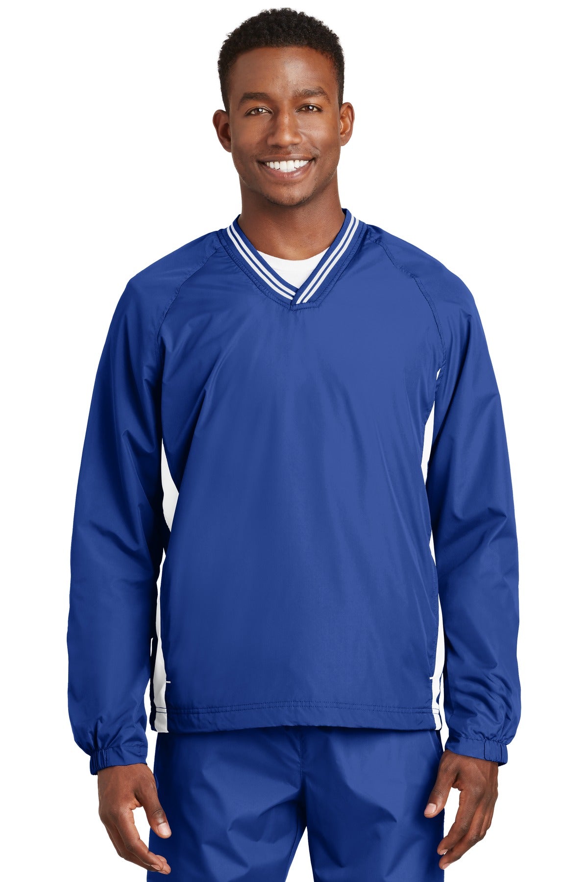 Sport-Tek Tipped V-Neck Raglan Wind Shirt JST62