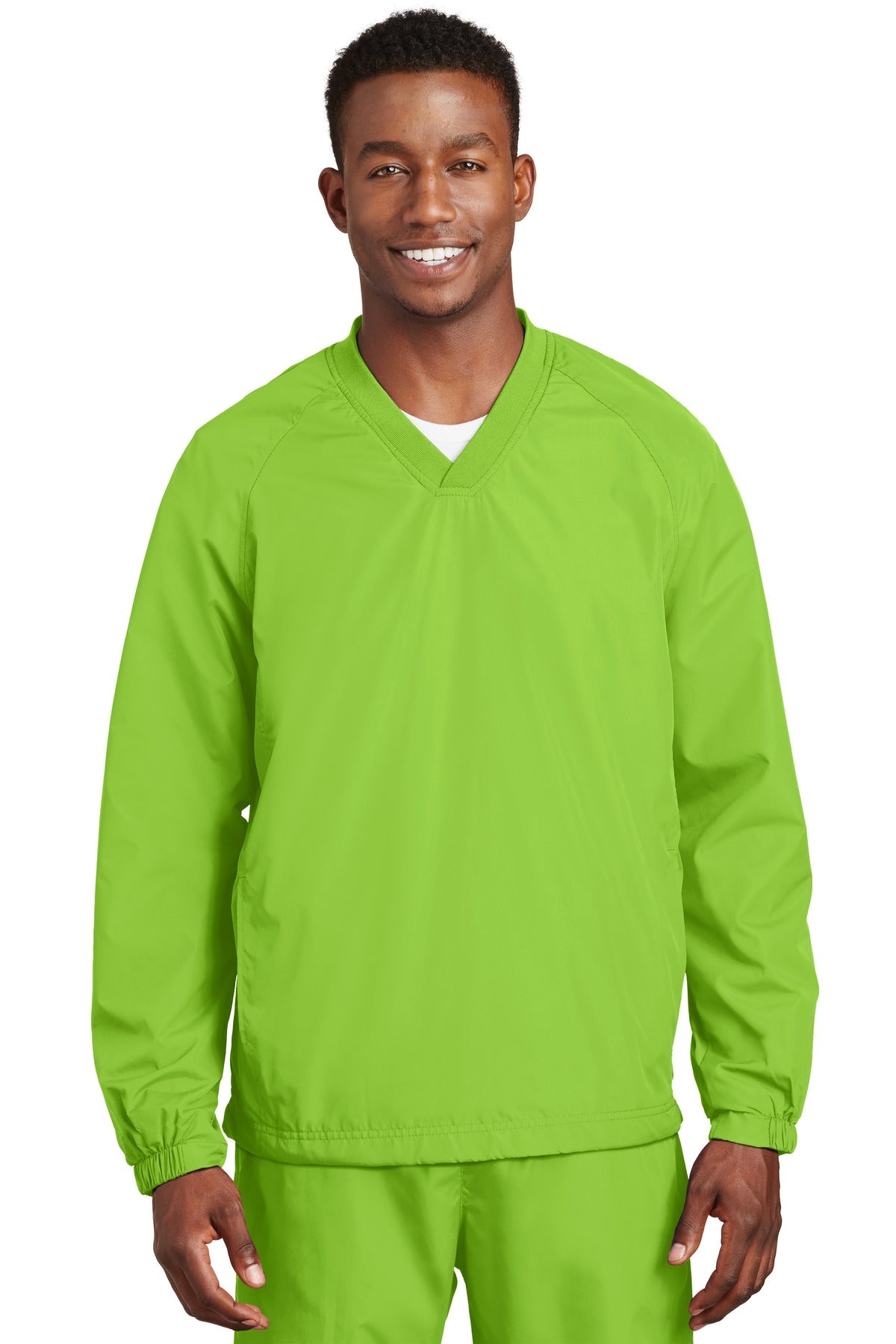 Sport-Tek V-Neck Raglan Wind Shirt JST72