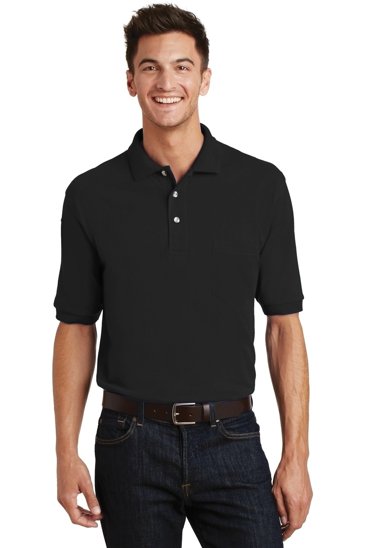Port Authority Heavyweight Cotton Pique Polo with Pocket K420P