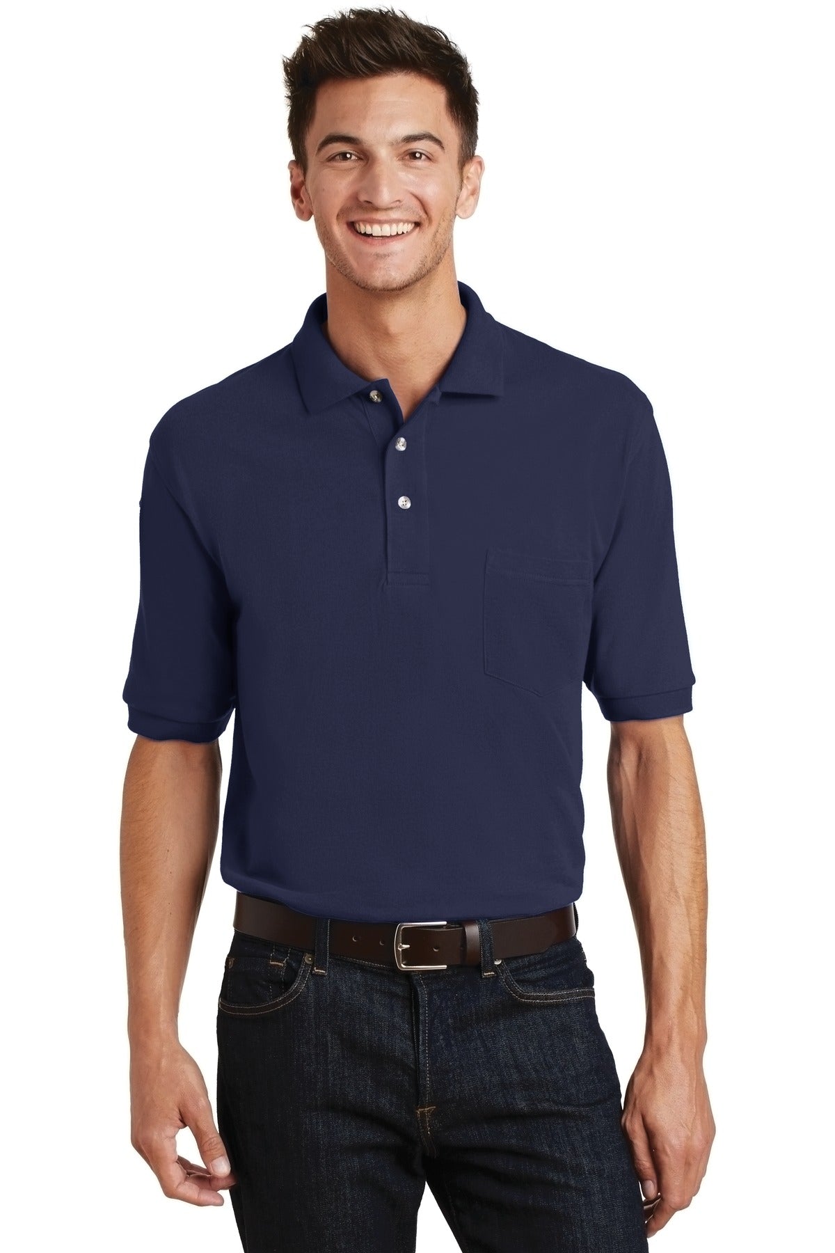 Port Authority Heavyweight Cotton Pique Polo with Pocket K420P
