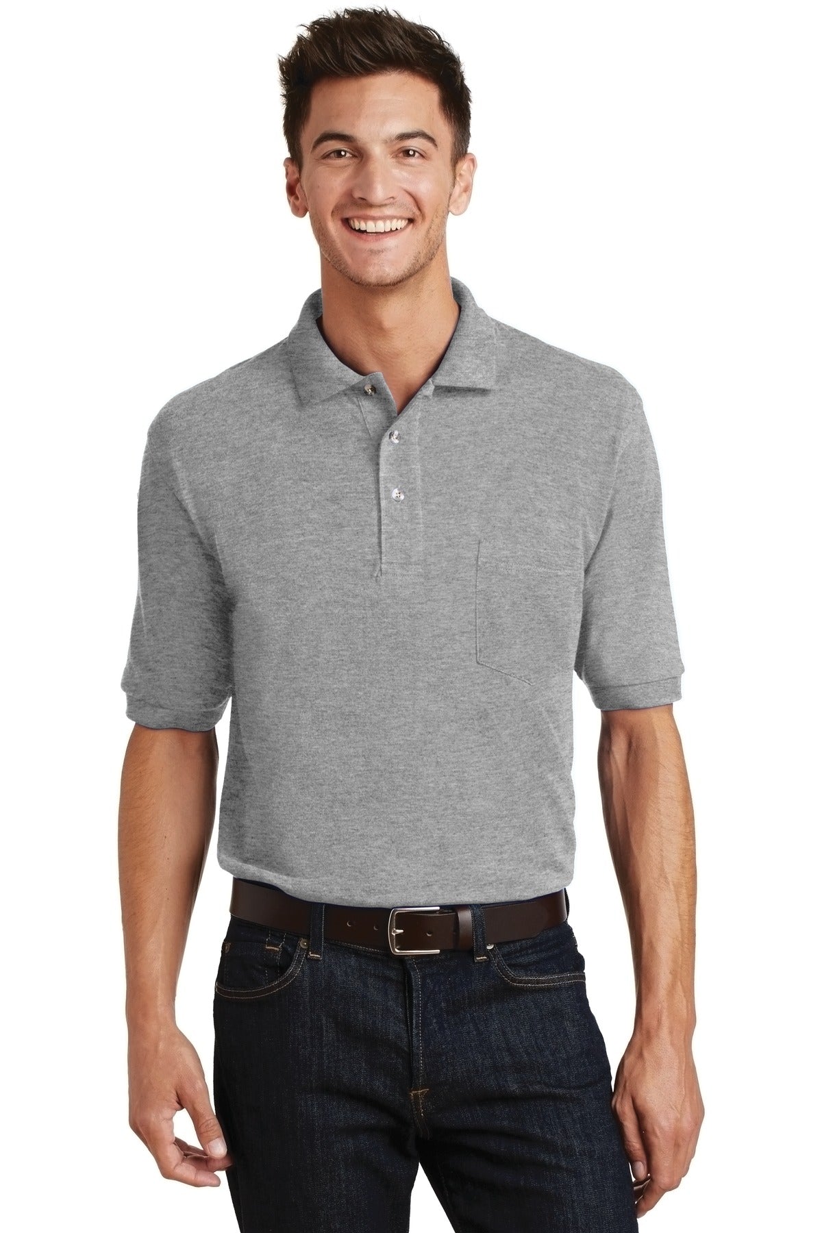 Port Authority Heavyweight Cotton Pique Polo with Pocket K420P