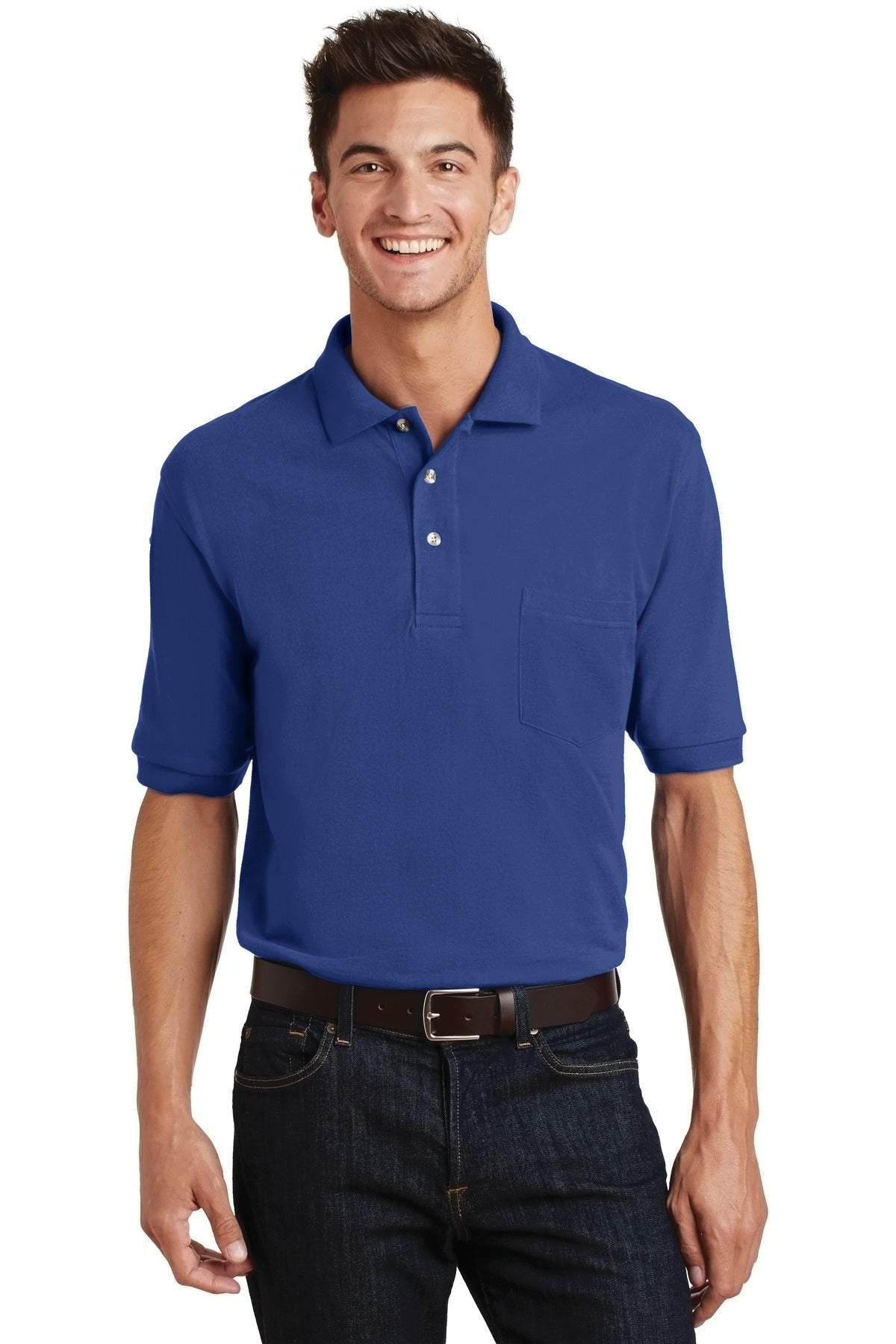 Port Authority Heavyweight Cotton Pique Polo with Pocket K420P