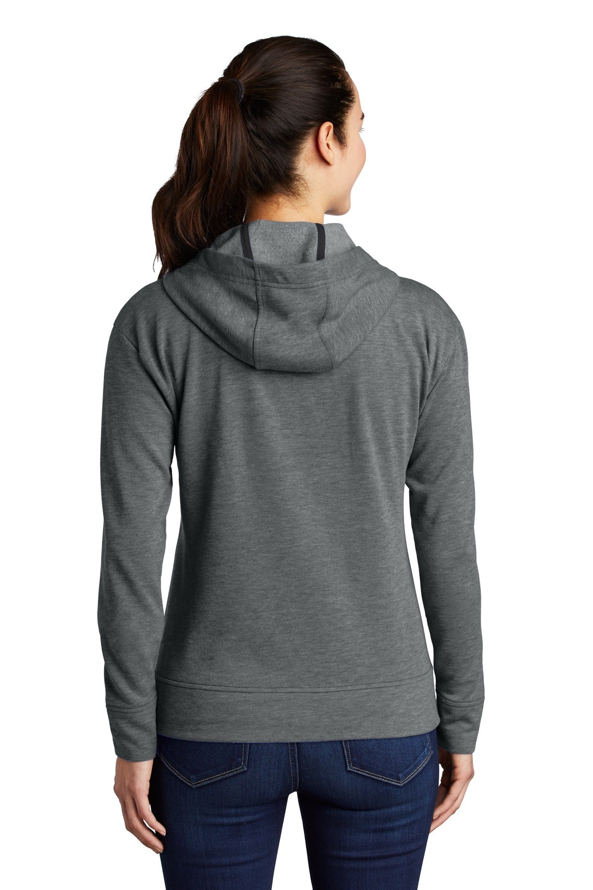 Sport-Tek Women's PosiCharge Tri-Blend Wicking Fleece Full-Zip Hooded Jacket LST293