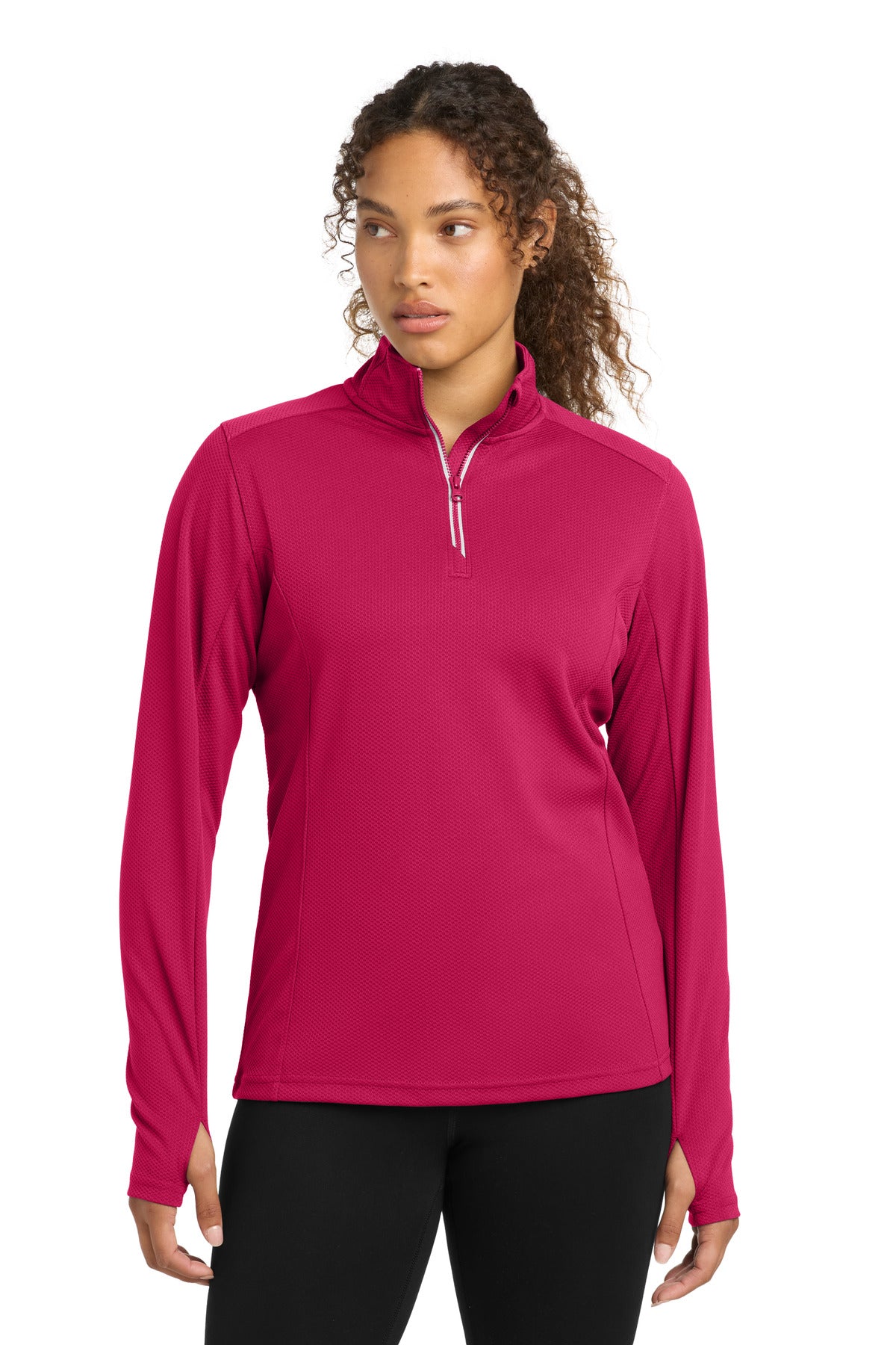 Sport-Tek Women's Sport-Wick Textured 1/4-Zip Pullover LST860