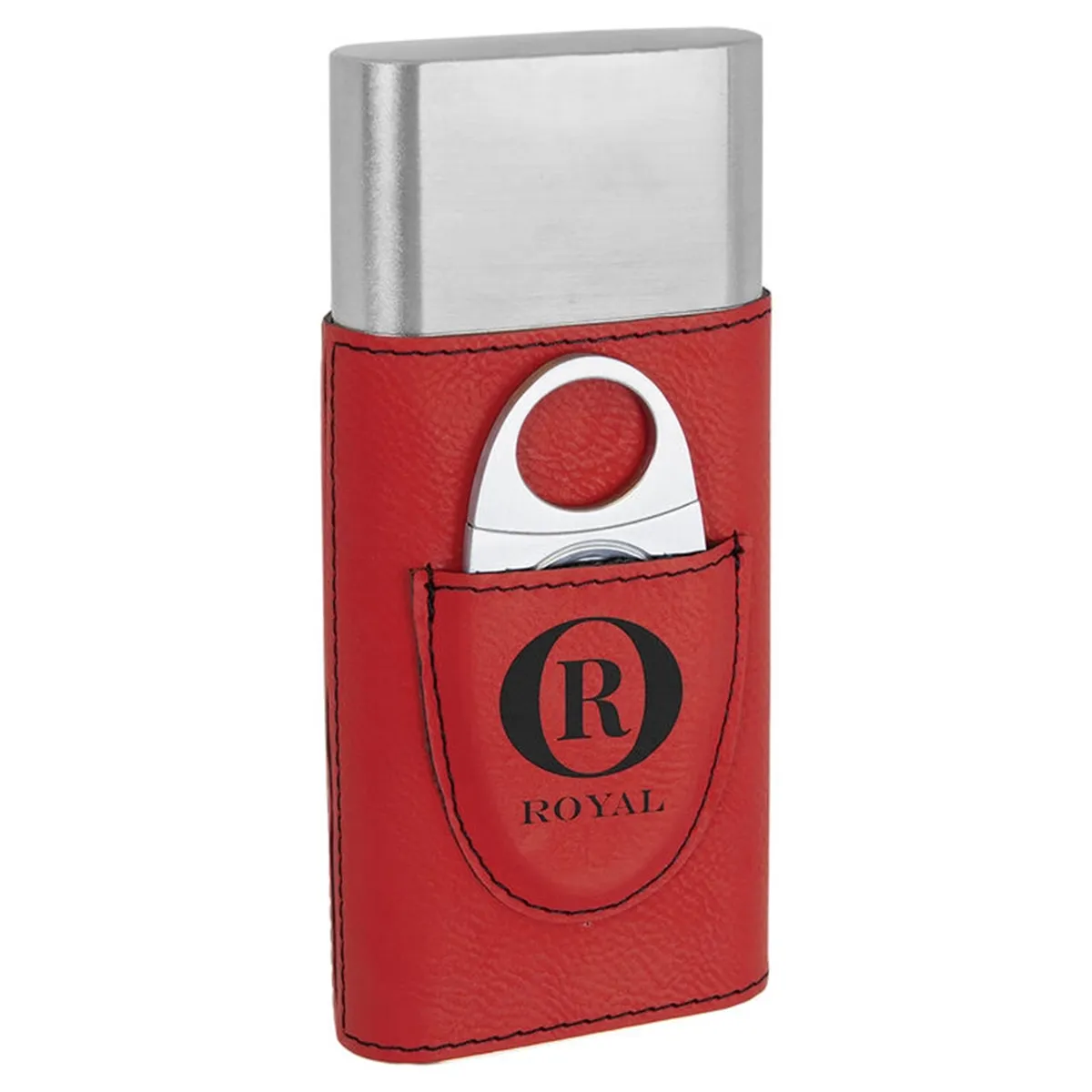 Laserable Leatherette Cigar Case with Cutter