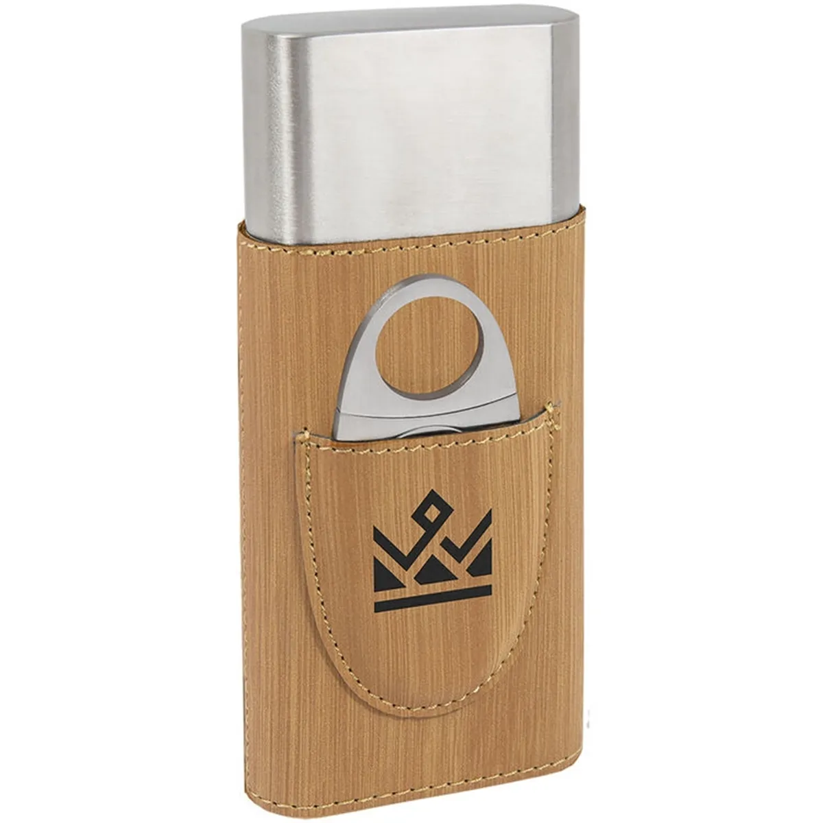 Laserable Leatherette Cigar Case with Cutter