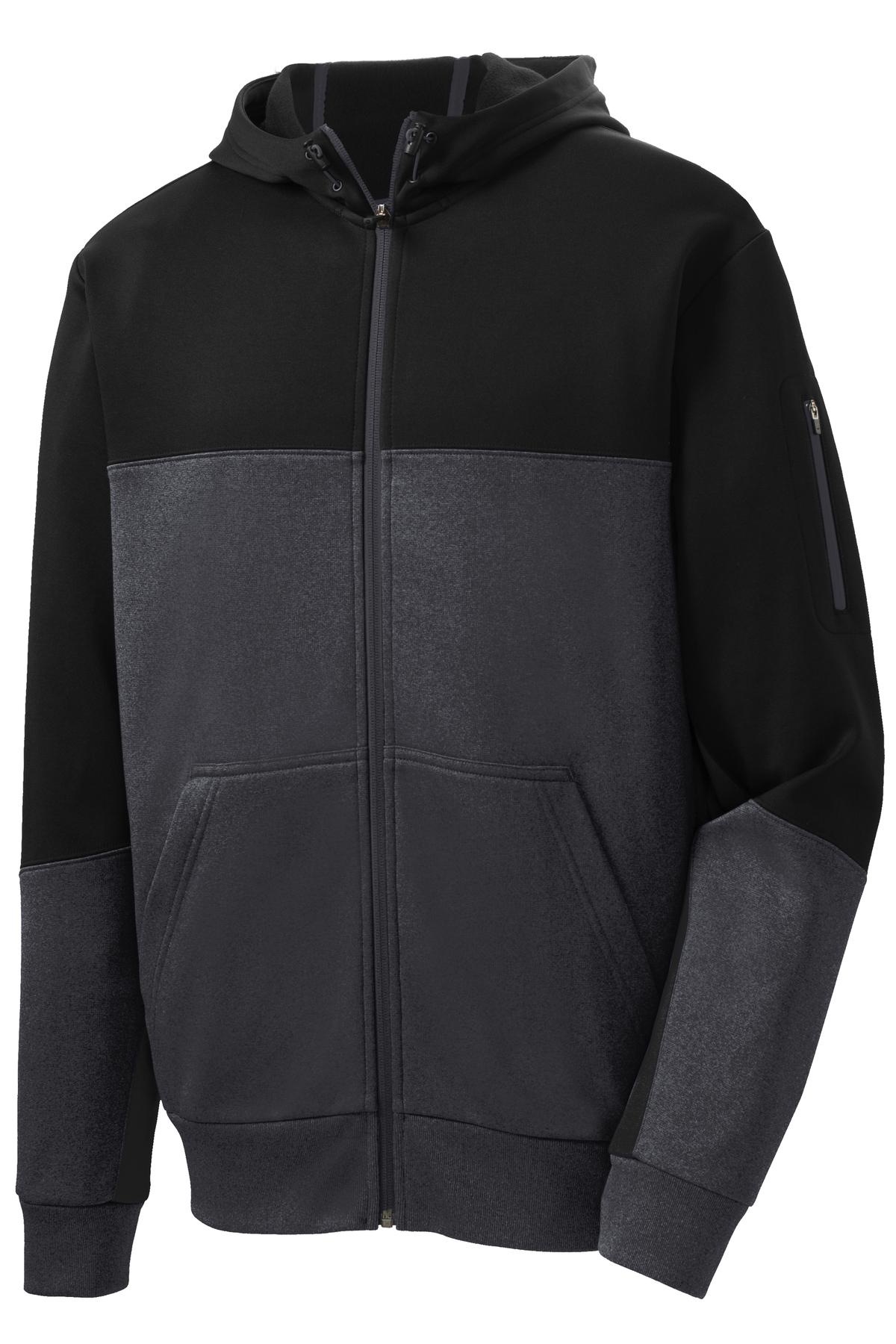 Sport-Tek Tech Fleece Colorblock Full-Zip Hooded Jacket ST245
