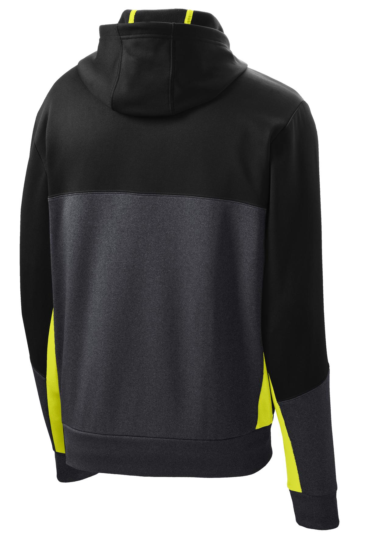 Sport-Tek Tech Fleece Colorblock Full-Zip Hooded Jacket ST245