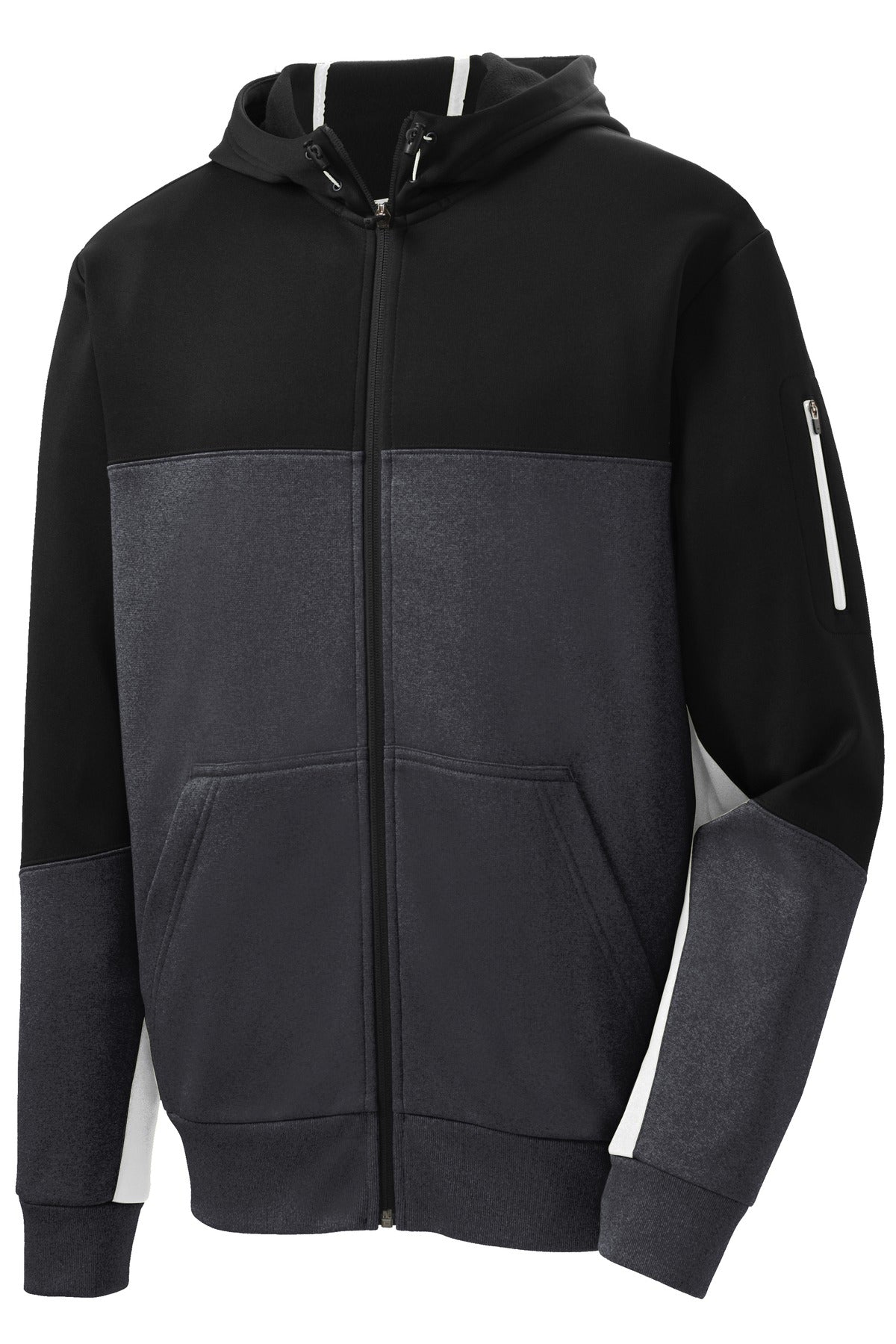 Sport-Tek Tech Fleece Colorblock Full-Zip Hooded Jacket ST245
