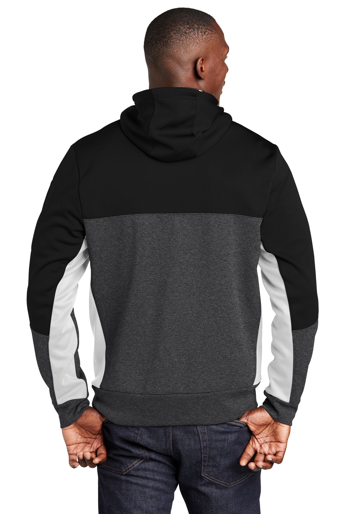 Sport-Tek Tech Fleece Colorblock Full-Zip Hooded Jacket ST245