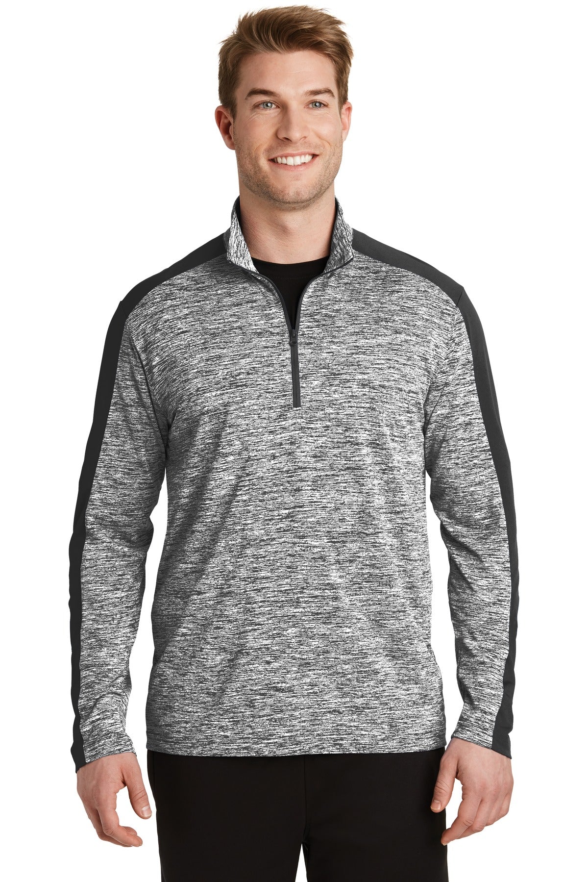 Sport-Tek PosiCharge Electric Heather Colorblock 1/4-Zip Pullover ST397
